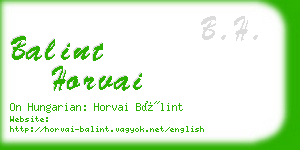 balint horvai business card